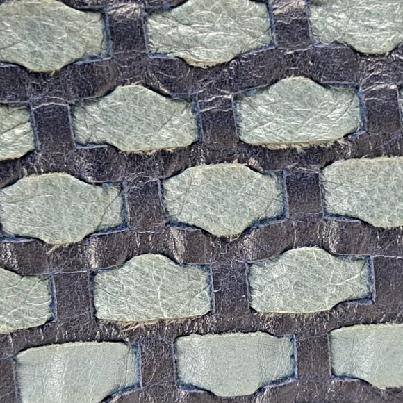 Vintage Ralston Woven Quilted Blue Leather Shoulder Hobo Style Bag - Picture 10 of 16